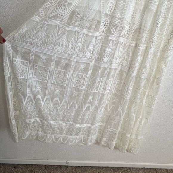 Jen’s Pirate Booty white lace Ile De France maxi dress XS wedding bride a19 - Picture 5 of 9